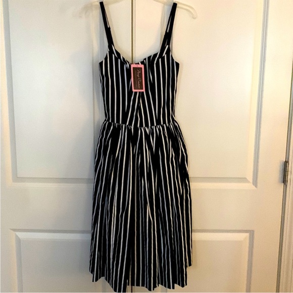 Beetlejuice Pinup couture Jenny dress black and white striped size medium - Picture 7 of 8